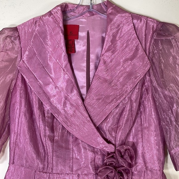 NWT. JS Collections 8 3D Floral Zipper Back Organza Blouse. - Picture 4 of 13